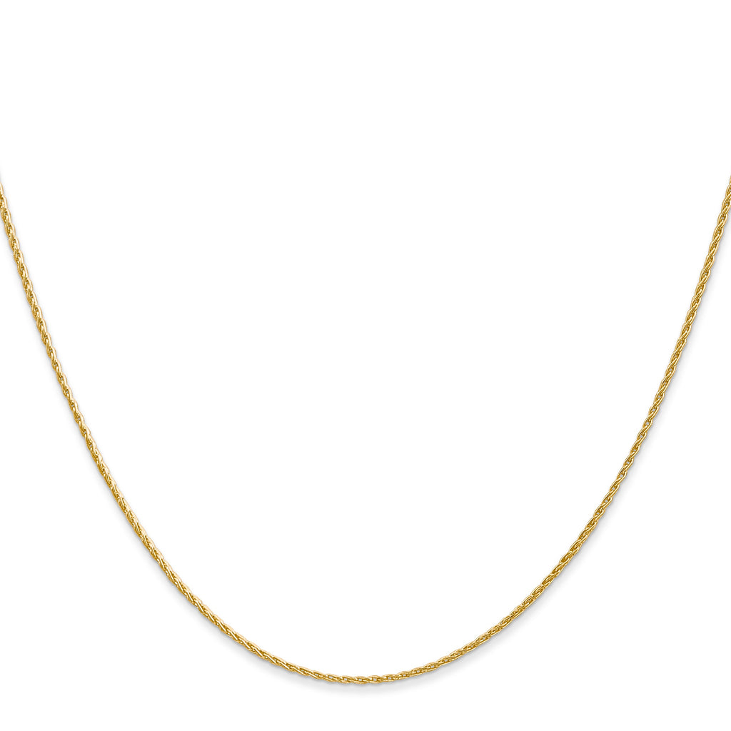 Round wheat chain, 14K yellow gold.