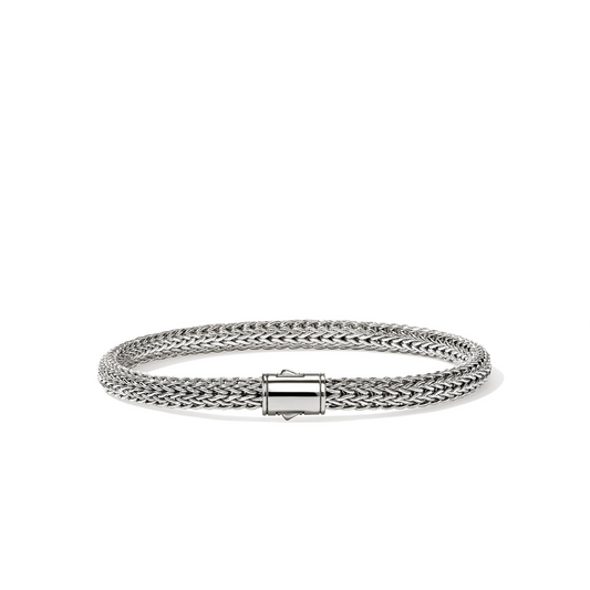 Sterling silver foxtail bracelet with clasp.