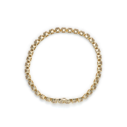 Champagne diamond bracelet in yellow gold.