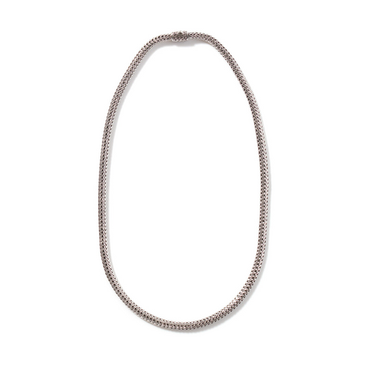 Sterling silver fancy link chain necklace.