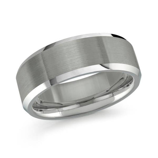 Tungsten carbide grey band with satin finish.