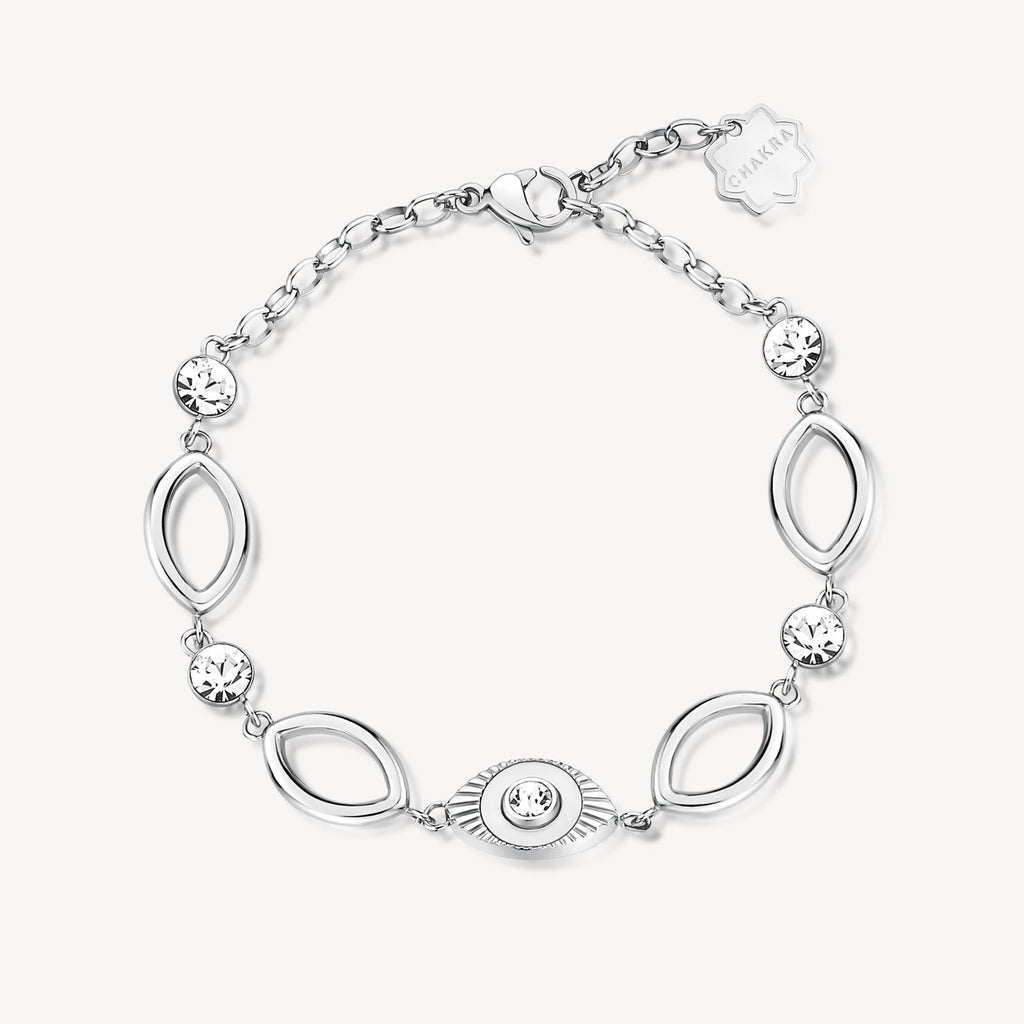 Simulated diamond bracelet with marquise links.