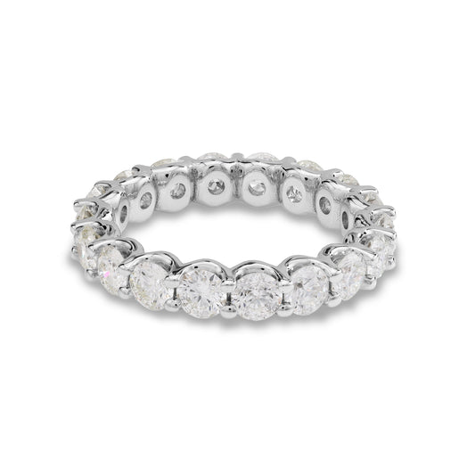 ReMARKable Designs Marks 89 Collection Natural Diamond Eternity Ladies Wedding Band in 14 Karat White Gold with 2.81ctw H/I I1 Round Diamonds