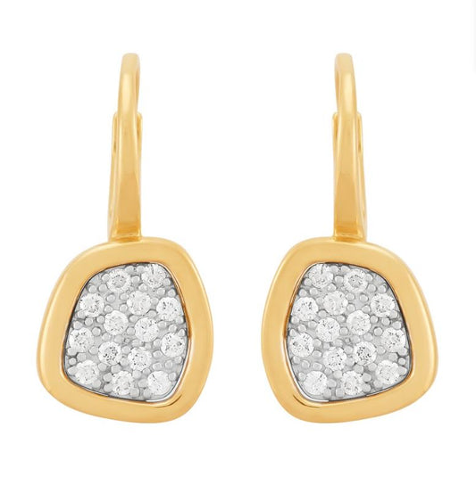 ReMARKable Designs Dangle Natural Diamond Earrings in 14 Karat Yellow Gold with 0.31ctw Round Diamonds