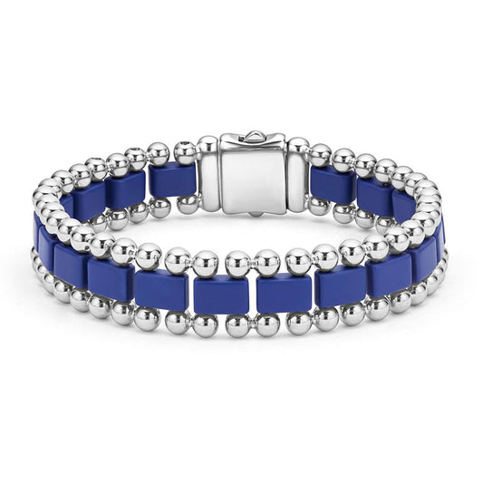 LAGOS Men's Fancy Link Bracelet in Ceramic Blue
