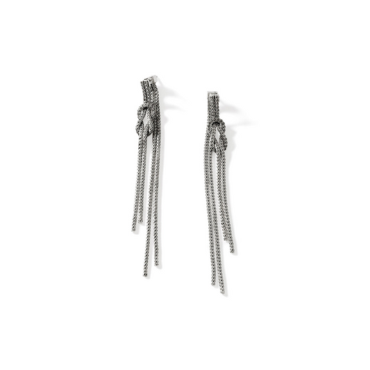 Sterling silver dangle earrings with knots.