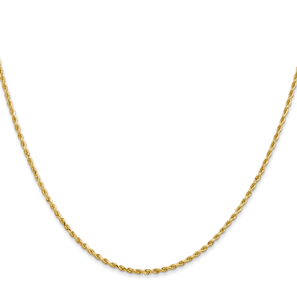 Diamond cut rope chain, 14K yellow gold.