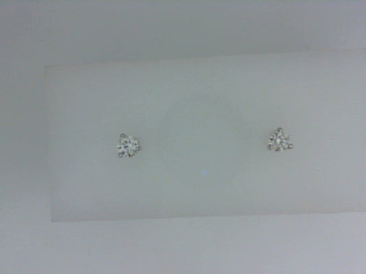 14K white gold diamond stud earrings