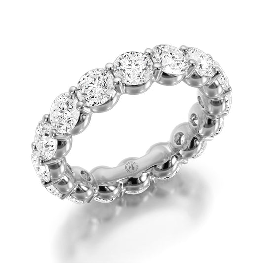 14K yellow gold band, round diamonds.