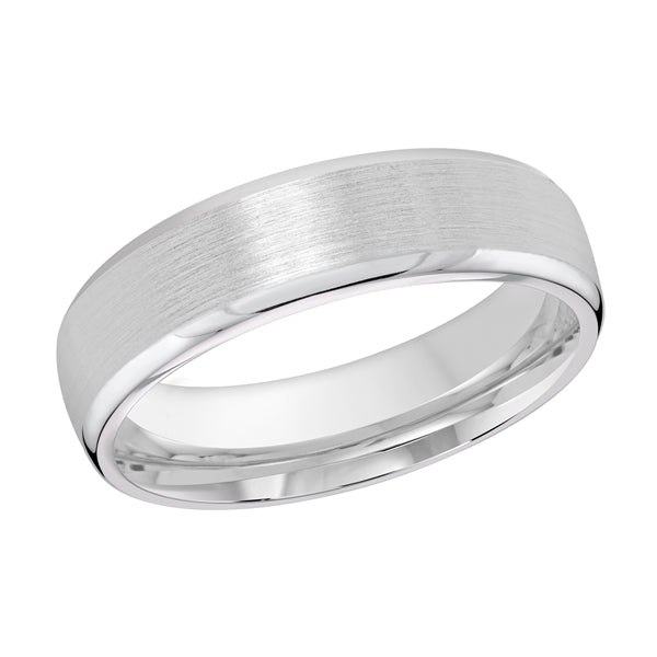 14K white gold band, polished-satin finish.