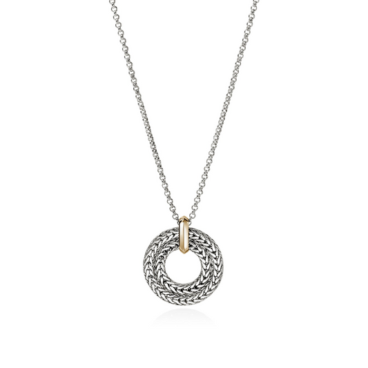 Sterling silver rolo chain pendant necklace.