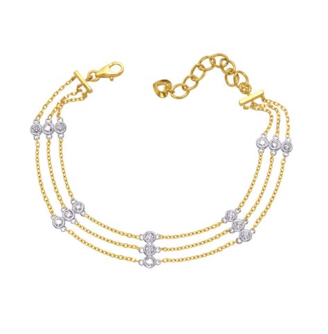 ReMARKable Designs Natural Diamond Bracelet in 14 Karat White-Yellow Gold with 0.86ctw Round Diamonds