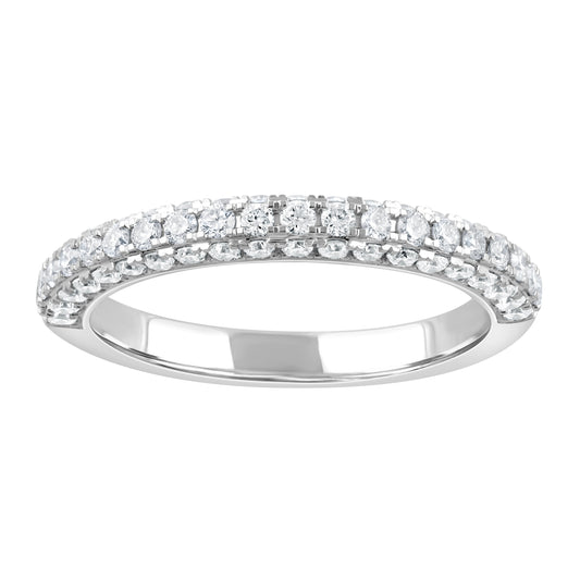 ReMARKable Designs Ladies Wedding Band in 14 Karat White Gold with 0.74ctw of Round Lab-Grown Diamond