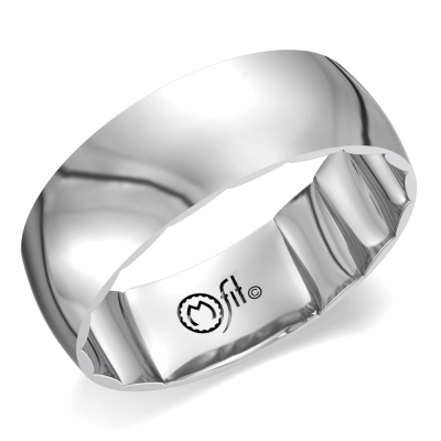 Crown Ring Men's Carved (No Stones) in 14 Karat White Gold 7MM