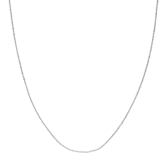 Singapore twist white gold chain necklace.