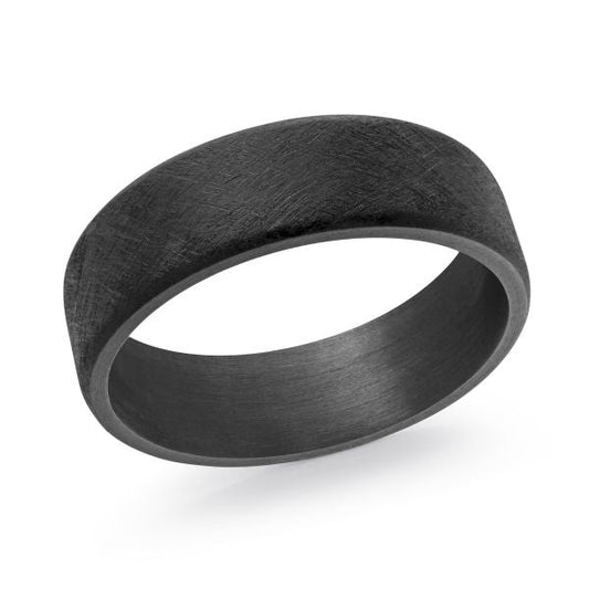 Tantalum black carved band, satin finish.