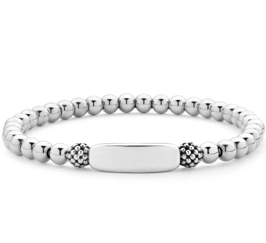 LAGOS Signature Caviar Collection Bracelet (No Stones) in Sterling Silver White