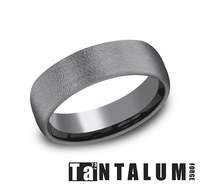 Tantalum grey carved band, satin finish.
