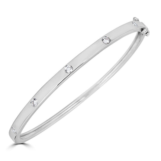 14K white gold bracelet with diamonds.