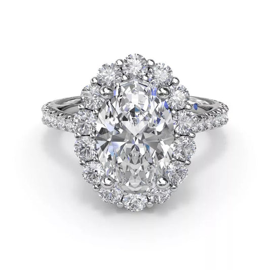 Fana Halo Hidden Accent Natural Diamond Semi-Mount