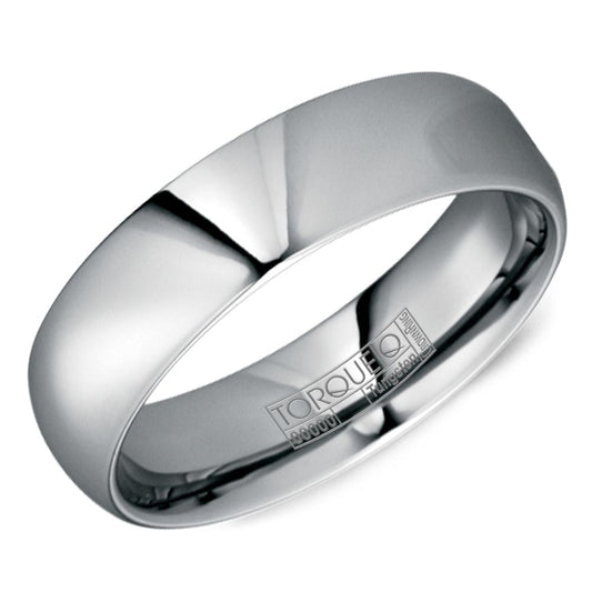 Tungsten carbide grey ring, polished, carved design.