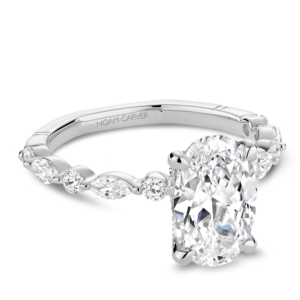 Hidden Accent Side Stone Natural Diamond Semi-Moun