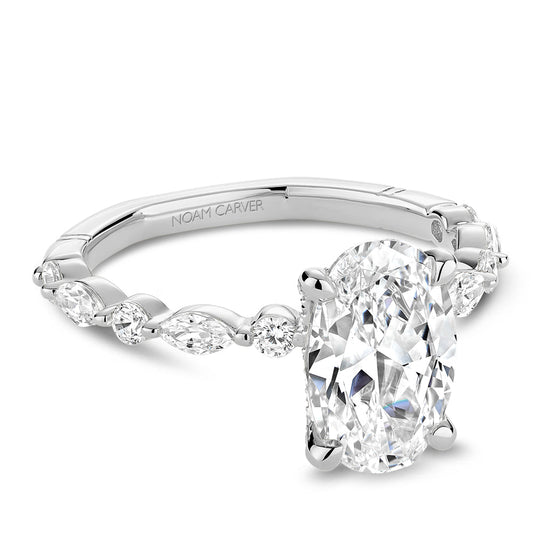 Hidden Accent Side Stone Natural Diamond Semi-Moun