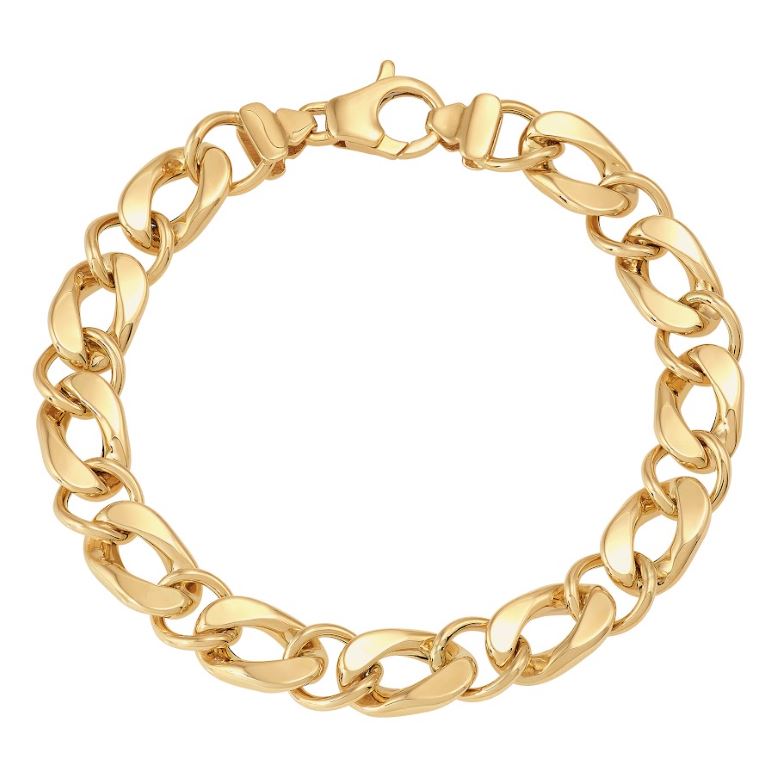 14K yellow gold open link bracelet.