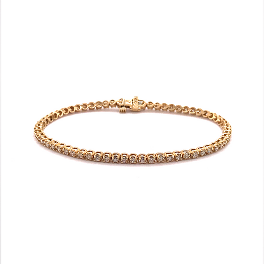 ReMARKable Designs Natural Diamond Bracelet in 10 Karat White Gold with 2.00ctw I/J I1 Round Diamonds
