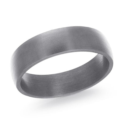 Tantalum grey carved band, satin finish.