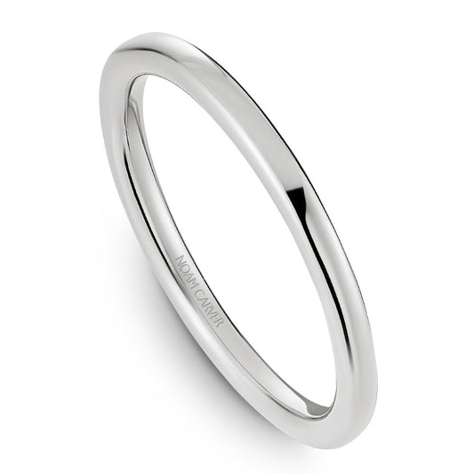 14K white gold carved band, polished finish.