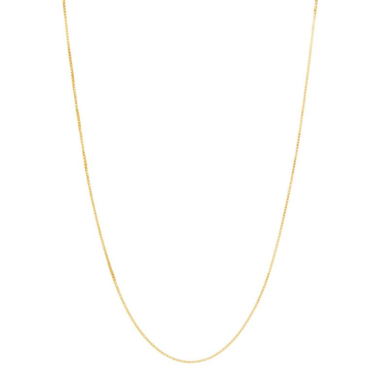14K yellow gold box chain necklace.