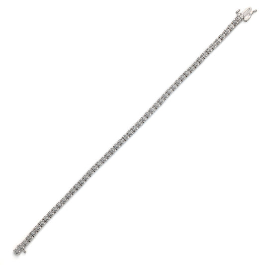 14K white gold diamond tennis bracelet.