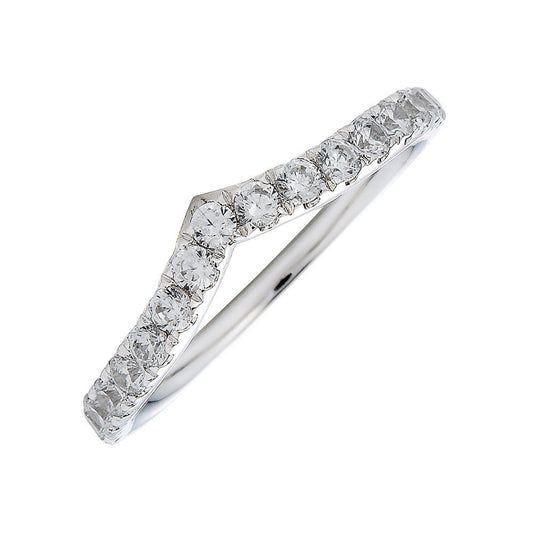 Contour diamond band, 14K white gold.