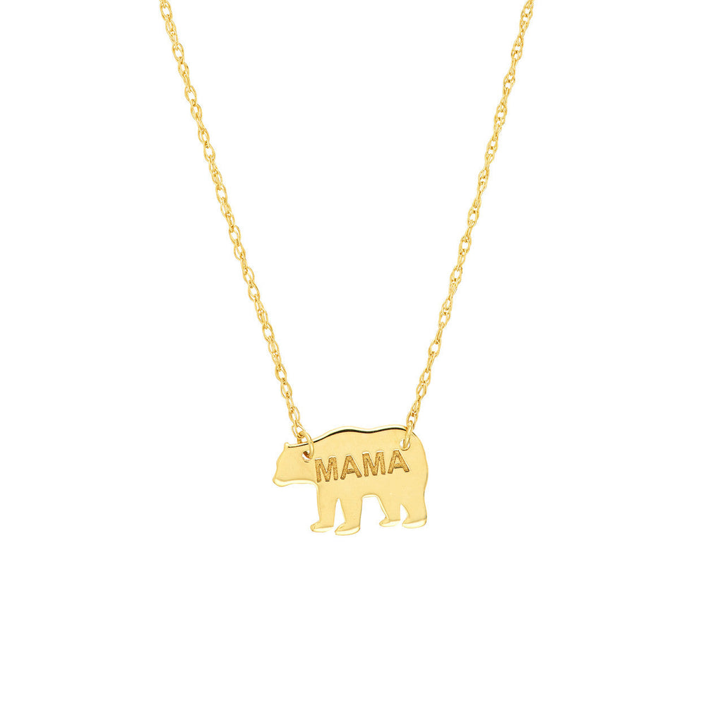 Gold bear pendant necklace, 