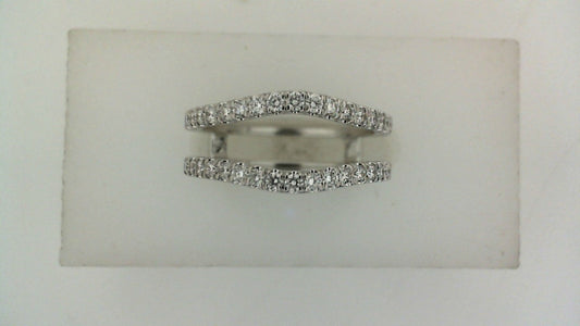 Contour diamond wedding band, 14K white gold.