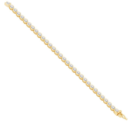 ReMARKable Designs Tennis Natural Diamond Bracelet in 14 Karat Yellow Gold with 5.04ctw G SI1 Round Diamonds