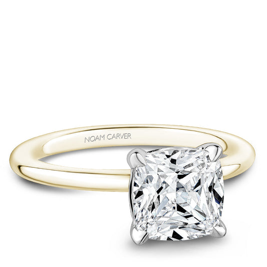 Solitaire diamond ring, yellow gold band.