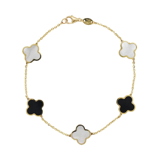 Clover onyx and mother of pearl bracelet.