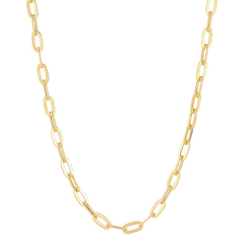 14K yellow gold chain with polished links.