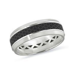 Carved band with carbon fiber and gold.