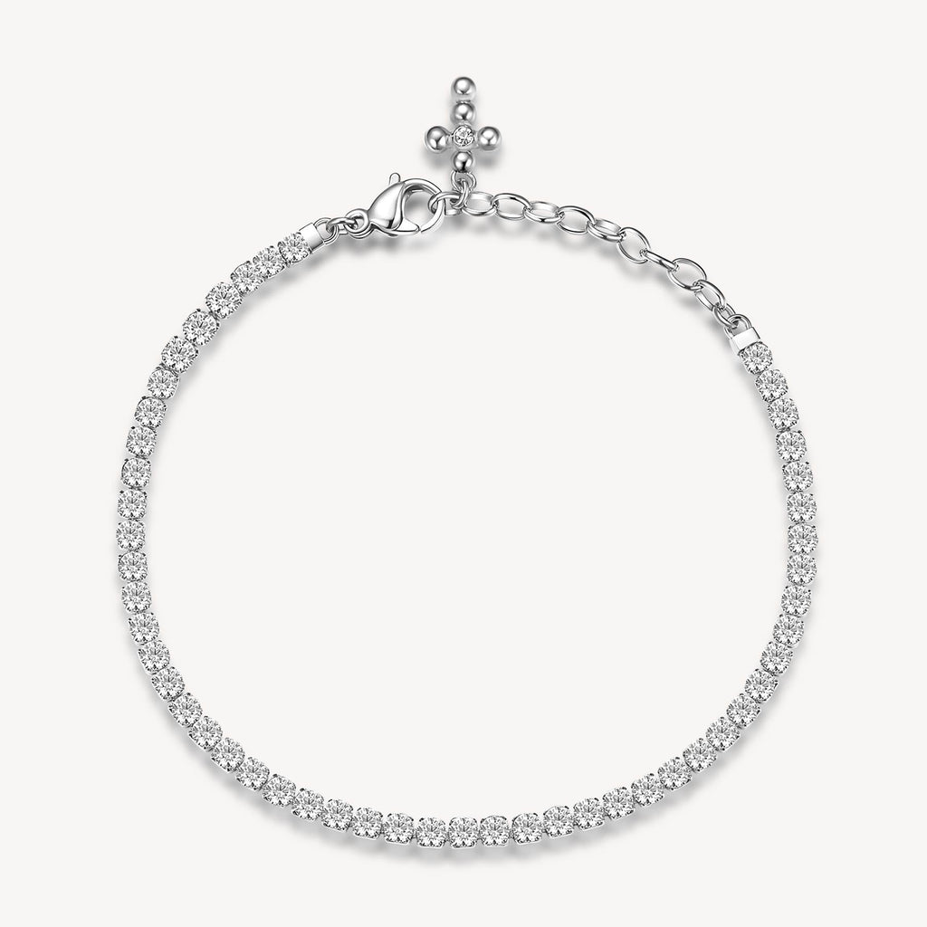 Simulated diamond bracelet with lobster clasp.