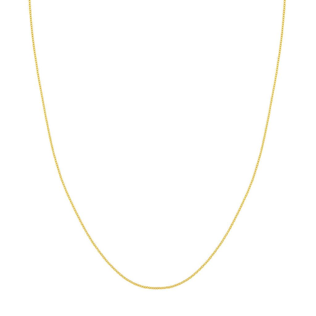 14K yellow gold cable link chain.