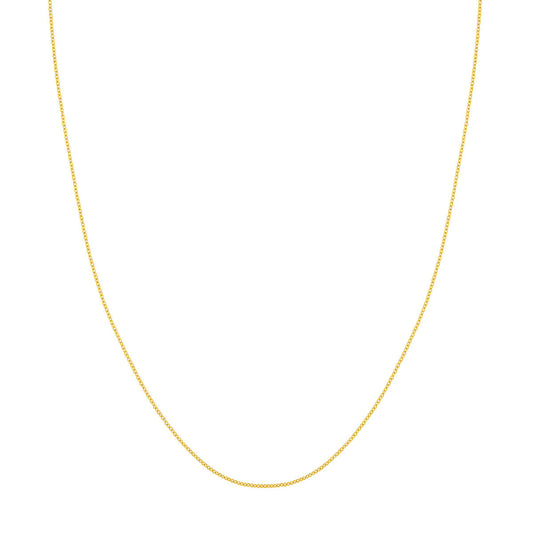 14K yellow gold cable link chain.