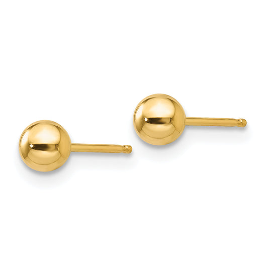 14K Yellow Gold Polished Stud Earrings