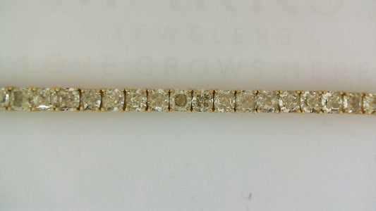 ReMARKable Designs Natural Diamond Bracelet in 18 Karat Yellow Gold with 22.87ctw Cushion Diamonds