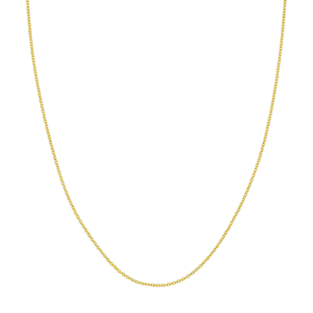 14K yellow gold cable link chain.