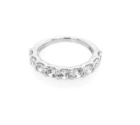 A. Jaffe Natural Diamond Ladies Wedding Band in 18 Karat White Gold with 1.80ctw Round Diamonds