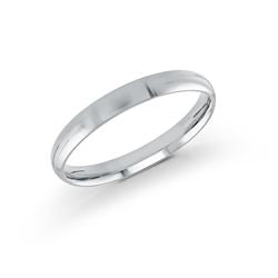 14K white gold carved ladies ring, 3MM.