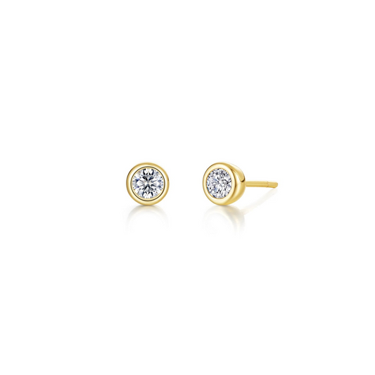 Lafonn yellow sterling silver simulated diamond stud earrings.